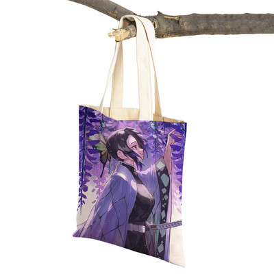 Demon Slayer Lady ostukotid Jaapani Anime Korduvkasutatav kokkupandav ökolõuend Naiste ostukott Multifilmi reisikäekott