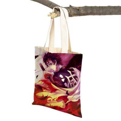 Demon Slayer Lady ostukotid Jaapani Anime Korduvkasutatav kokkupandav ökolõuend Naiste ostukott Multifilmi reisikäekott