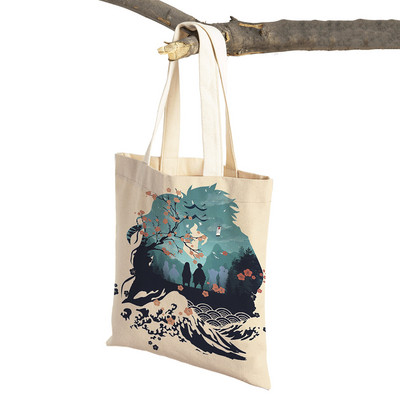 Demon Slayer Lady ostukotid Jaapani Anime Korduvkasutatav kokkupandav ökolõuend Naiste ostukott Multifilmi reisikäekott