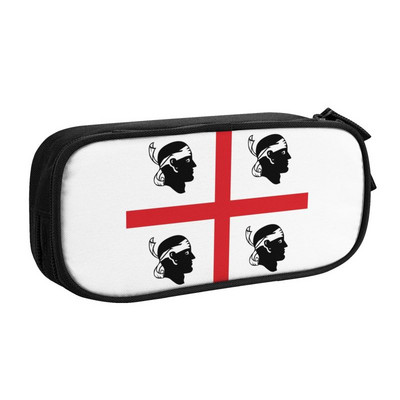 Korejski Quattro Mori Pernice za djevojčice s kartom zastave Sardinije, prilagođene Italija Sardegna, velika torba za pohranu, kutija za školski pribor