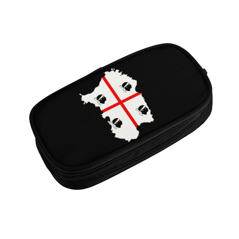 Korejski Quattro Mori Pernice za djevojčice s kartom zastave Sardinije, prilagođene Italija Sardegna, velika torba za pohranu, kutija za školski pribor