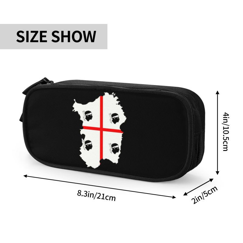 Korejski Quattro Mori Pernice za djevojčice s kartom zastave Sardinije, prilagođene Italija Sardegna, velika torba za pohranu, kutija za školski pribor