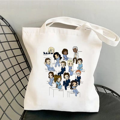 Greys Anatomy Shopping Bag Tote Canvas Ručna torba Višekratna Bolsa platnena torba Pletena torba za kupnju