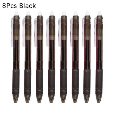 8gab./komplektā dzēšama gēla pildspalva 0,5 mm ložu uzgalis, presēšanas veids lielas ietilpības uzpildīšanas stienis 8 krāsu rakstīšana zīmējums glezna mazgājams rokturis