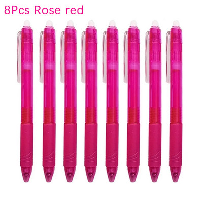 8gab./komplektā dzēšama gēla pildspalva 0,5 mm ložu uzgalis, presēšanas veids lielas ietilpības uzpildīšanas stienis 8 krāsu rakstīšana zīmējums glezna mazgājams rokturis