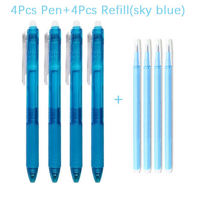 8gab./komplektā dzēšama gēla pildspalva 0,5 mm ložu uzgalis, presēšanas veids lielas ietilpības uzpildīšanas stienis 8 krāsu rakstīšana zīmējums glezna mazgājams rokturis