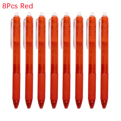 8gab./komplektā dzēšama gēla pildspalva 0,5 mm ložu uzgalis, presēšanas veids lielas ietilpības uzpildīšanas stienis 8 krāsu rakstīšana zīmējums glezna mazgājams rokturis