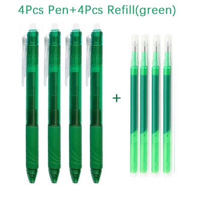 8gab./komplektā dzēšama gēla pildspalva 0,5 mm ložu uzgalis, presēšanas veids lielas ietilpības uzpildīšanas stienis 8 krāsu rakstīšana zīmējums glezna mazgājams rokturis