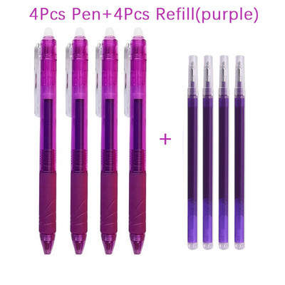 8gab./komplektā dzēšama gēla pildspalva 0,5 mm ložu uzgalis, presēšanas veids lielas ietilpības uzpildīšanas stienis 8 krāsu rakstīšana zīmējums glezna mazgājams rokturis