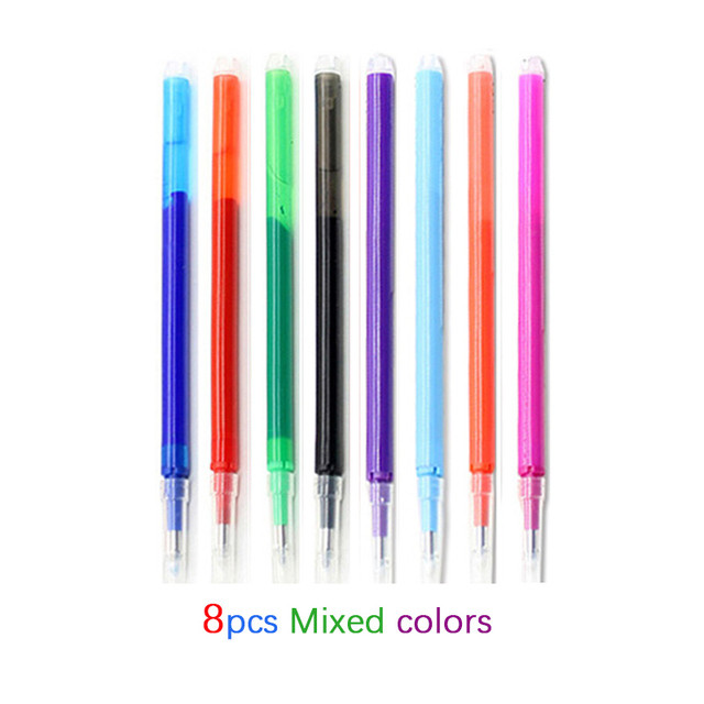 8gab./komplektā dzēšama gēla pildspalva 0,5 mm ložu uzgalis, presēšanas veids lielas ietilpības uzpildīšanas stienis 8 krāsu rakstīšana zīmējums glezna mazgājams rokturis