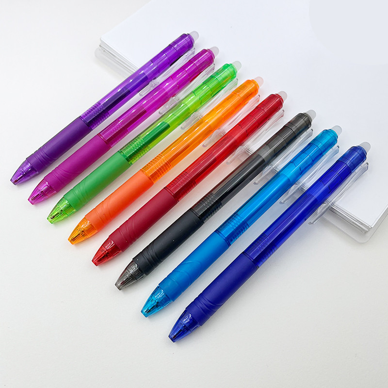 8gab./komplektā dzēšama gēla pildspalva 0,5 mm ložu uzgalis, presēšanas veids lielas ietilpības uzpildīšanas stienis 8 krāsu rakstīšana zīmējums glezna mazgājams rokturis