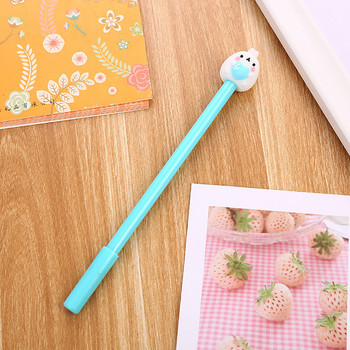 3Pcs Cute Molang Rabbit гел химикалки Kawaii Fruit 0,5 mm черно мастило Материал на писалка за подпис канцеларски материали подарък училищни пособия за писане