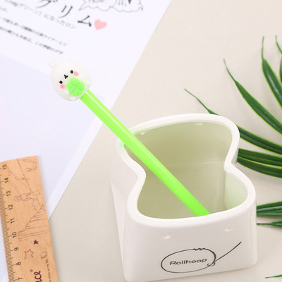 3 τεμάχια Cute Molang Rabbit στυλό τζελ Kawaii Fruit 0,5mm μαύρο μελάνι Υλικό στυλό Signature δώρο γραφική ύλη σχολικά είδη γραφής
