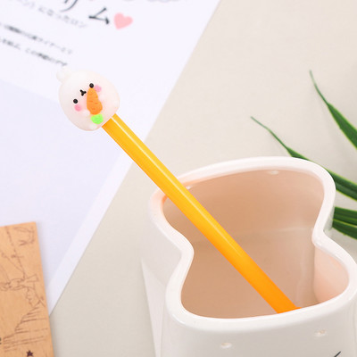 3 τεμάχια Cute Molang Rabbit στυλό τζελ Kawaii Fruit 0,5mm μαύρο μελάνι Υλικό στυλό Signature δώρο γραφική ύλη σχολικά είδη γραφής