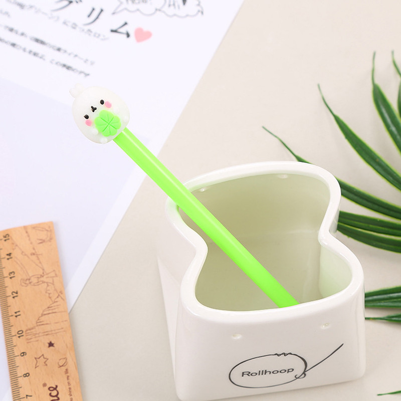 3 τεμάχια Cute Molang Rabbit στυλό τζελ Kawaii Fruit 0,5mm μαύρο μελάνι Υλικό στυλό Signature δώρο γραφική ύλη σχολικά είδη γραφής