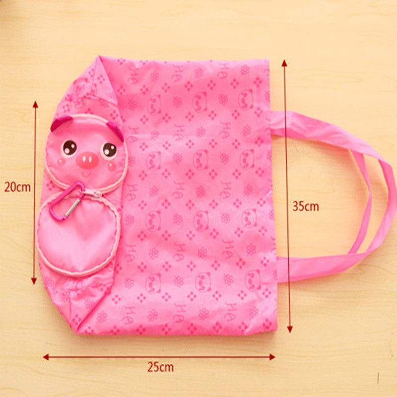 Geantă de cumpărături pliabilă cu animale de desene animate Geanta ecologică reutilizabilă Panda Broasca Porc Urs Geantă de cumpărături impermeabilă Bacănie Genți de mână reutilizabile