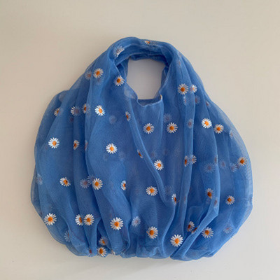 Maži permatomi tinkliniai medžiaginiai krepšiai su margumynais siuvinėti rankinė Aukštos kokybės ekologiškas vaisių krepšys, mini dekoravimo piniginė mergaitėms, moterims