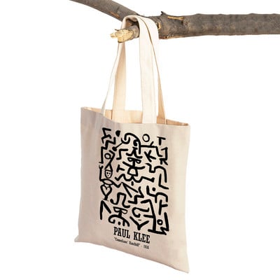 Paul Klee Line Modular Wall Form Art Τσάντα αγορών σούπερ μάρκετ Τσάντα Lady Tote Casual Canvas Γυναικείες τσάντες αγορών
