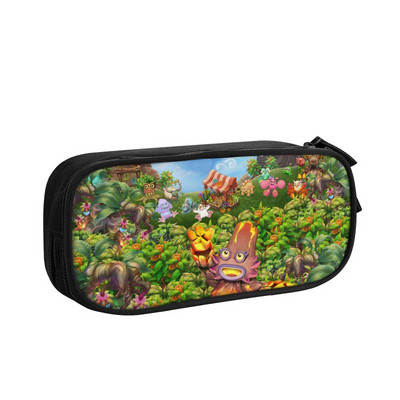 Cute My Singing Monsters Manga zīmuļu futrāļi meitenēm, zēniem, liela izmēra videospēļu zīmuļu soma kancelejas piederumi