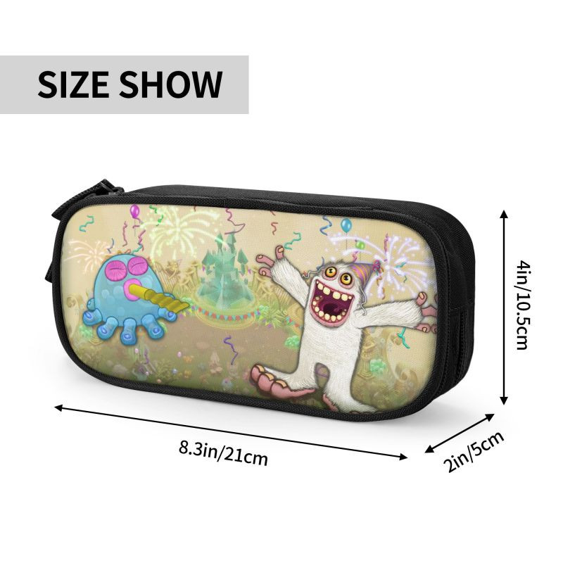 Cute My Singing Monsters Manga zīmuļu futrāļi meitenēm, zēniem, liela izmēra videospēļu zīmuļu soma kancelejas piederumi