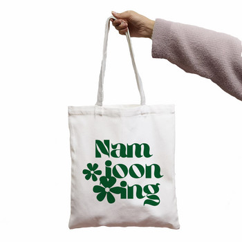 Τσάντα Namjooning Harajuku Kawaii Εκτύπωση Γυναικείες τσάντες Shopper Shopper Λευκές Γυναικείες τσάντες ώμου μόδας shopper Τσάντα, Drop Ship