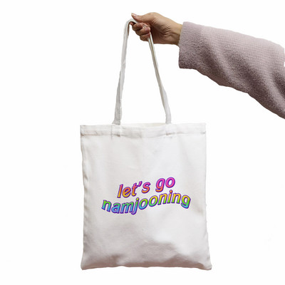Soma Namjooning Harajuku Kawaii Print Women Shopper Soma Shopper White Women Modes pircēju plecu somas Veļas soma, Drop Ship