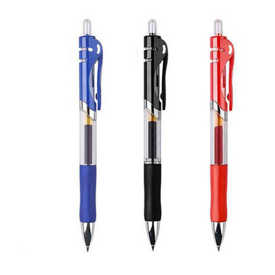 Set de pixuri cu gel Haile, cilindru retractabil, cerneală neagră/albastru/roșie pentru pictură scris 0,5 mm rezerve Rechizite de birou școlare Papetarie