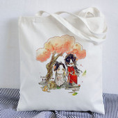 Tian Guan Ci Fu Anime Print Τσάντες Shopper Τσάντα αγορών Τσάντα Tote Τσάντα ώμου Καμβάς μεγάλης χωρητικότητας College Handbag Drop Shipping