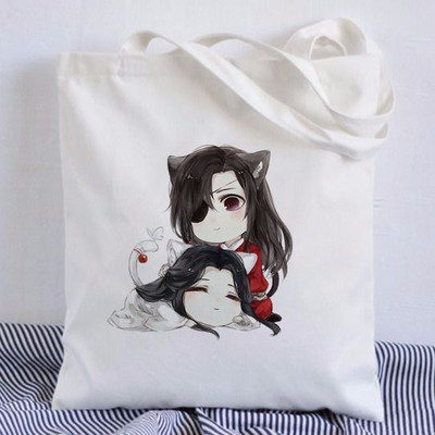 Tian Guan Ci Fu Anime Print Τσάντες Shopper Τσάντα αγορών Τσάντα Tote Τσάντα ώμου Καμβάς μεγάλης χωρητικότητας College Handbag Drop Shipping