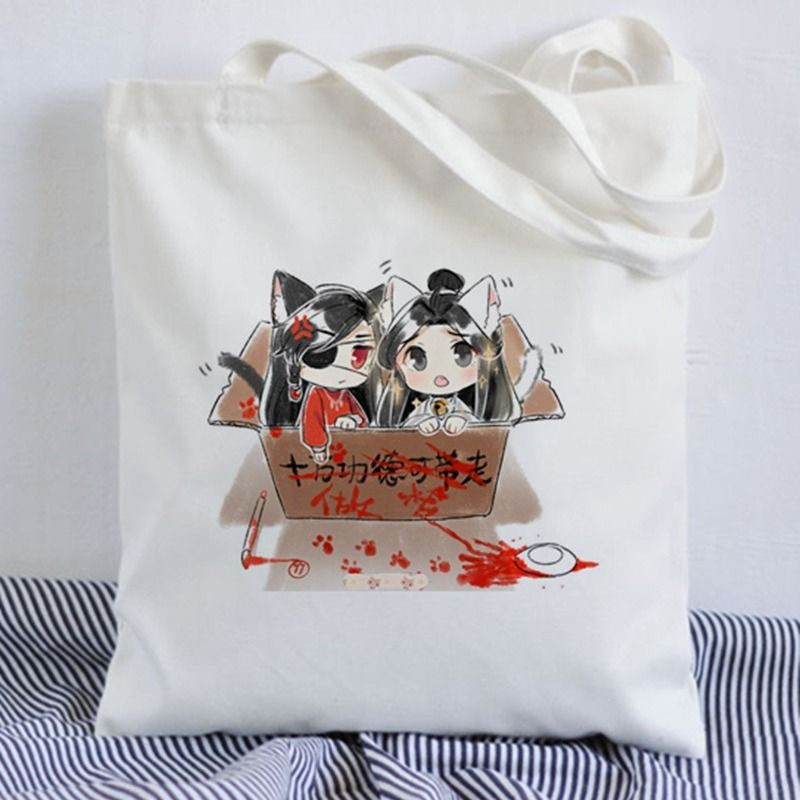 Tian Guan Ci Fu Anime Print Τσάντες Shopper Τσάντα αγορών Τσάντα Tote Τσάντα ώμου Καμβάς μεγάλης χωρητικότητας College Handbag Drop Shipping