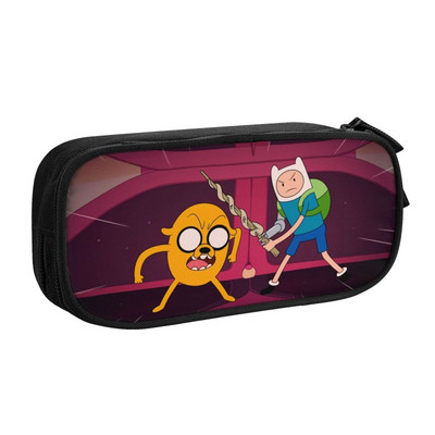 Finn Jake Manga Adventure Time Cutii de creion Kawaii cu desene animate Fete Băieți Husă mare pentru creion Papetarie pentru studenți