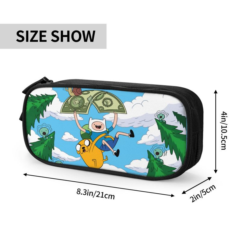 Finn Jake Manga Adventure Time Cutii de creion Kawaii cu desene animate Fete Băieți Husă mare pentru creion Papetarie pentru studenți
