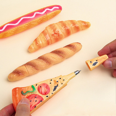 Uudne Bread pastapliiats Magnetic Pizza Croissant Baguette Black Color Ink Roller pastapliiatsid Külmkapimagnet Koolikink F745