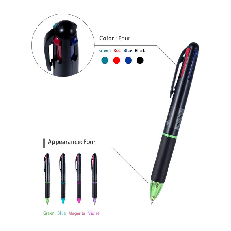 0,7 mm 4-u-1 šarena višebojna kemijska olovka 4 boje na uvlačenje kemijska olovka za ured, školski pribor, učenike, darove za djecu
