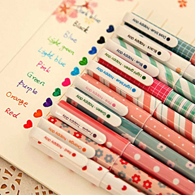 10 buc./set pix color floare animal steluță stea dulce floră pix gel colorat 0,5 mm pixuri drăguțe pentru școală kawaii coreeană staționar