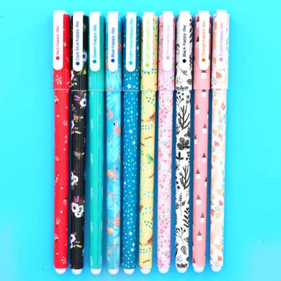 10 τμχ/Σετ Color Pen Flower Animal Starry Star Sweet Flora Colored Gel Pen 0,5mm Cute Pens for School Kawaii Korean Stationary