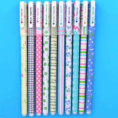 10 τμχ/Σετ Color Pen Flower Animal Starry Star Sweet Flora Colored Gel Pen 0,5mm Cute Pens for School Kawaii Korean Stationary