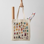 Women Shopper Exotic Bugs insects print Shopper Bag girl handbag Tote Shoulder Lady Bag