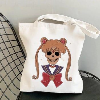 Shopper Meow Sailor Saturn Lip Rod Kawaii Τσάντα Harajuku Γυναικεία Τσάντα για ψώνια Καμβάς Τσάντα Shopper Τσάντα για κορίτσι Τσάντα Τσάντα ώμου Lady Bag