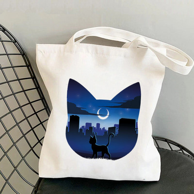 Shopper Meow Sailor Saturn Lip Rod Kawaii torba Harajuku ženska torba za kupnju Platnena torba za kupnju torba za djevojke Torba na rame Ženska torba