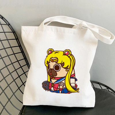 Shopper Meow Sailor Saturn Lip Rod Kawaii torba Harajuku ženska torba za kupnju Platnena torba za kupnju torba za djevojke Torba na rame Ženska torba