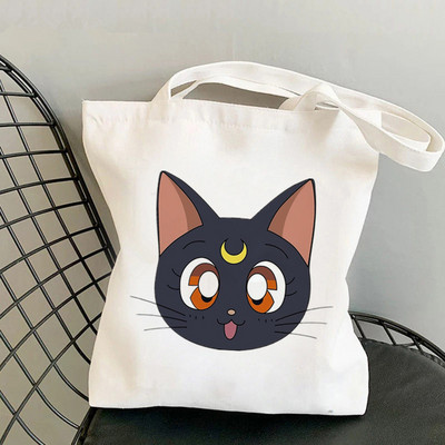 Shopper Meow Sailor Saturn Lip Rod Kawaii torba Harajuku ženska torba za kupnju Platnena torba za kupnju torba za djevojke Torba na rame Ženska torba