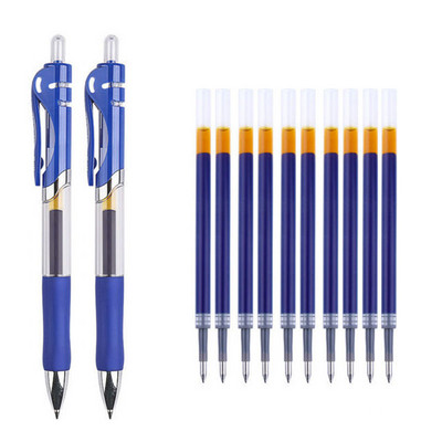 0,5 mm ievelkamu gēla pildspalvu komplekts, melns/sarkans/zils tintes lodīšu punkts rakstīšanai parakstu pildspalvu uzpildīšanai Biroja skolas piederumi Kancelejas piederumi