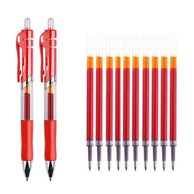0,5 mm ievelkamu gēla pildspalvu komplekts, melns/sarkans/zils tintes lodīšu punkts rakstīšanai parakstu pildspalvu uzpildīšanai Biroja skolas piederumi Kancelejas piederumi
