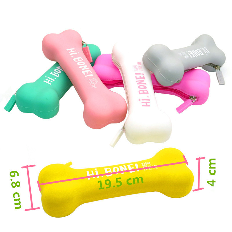 1 db robbanásszerű modellek cukorka színek csont alakú szilikagél ceruza kreatív ceruzadoboz diák tolltartó Aranyos iskolai kellékek