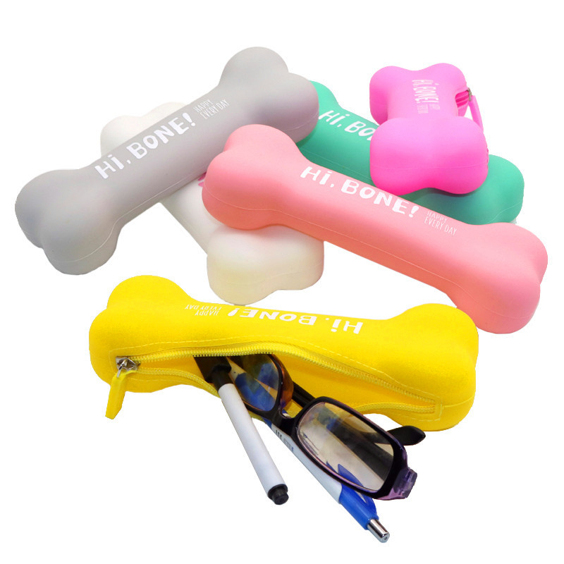 1 db robbanásszerű modellek cukorka színek csont alakú szilikagél ceruza kreatív ceruzadoboz diák tolltartó Aranyos iskolai kellékek