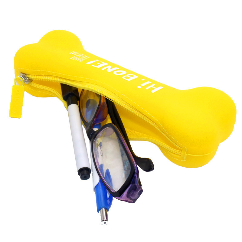 1 db robbanásszerű modellek cukorka színek csont alakú szilikagél ceruza kreatív ceruzadoboz diák tolltartó Aranyos iskolai kellékek