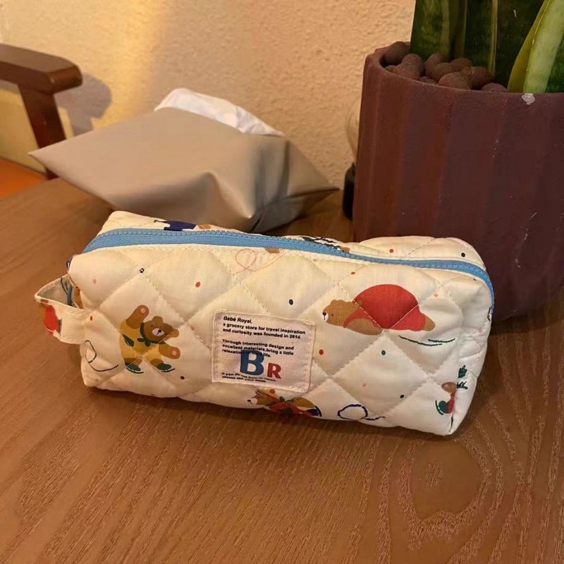 Roztomilý lyžiarsky medvedík Kawaii peračník Kozmetická taška Úložná taška Peračník Študentské písacie potreby Školské potreby Späť do školy roztomilá taška