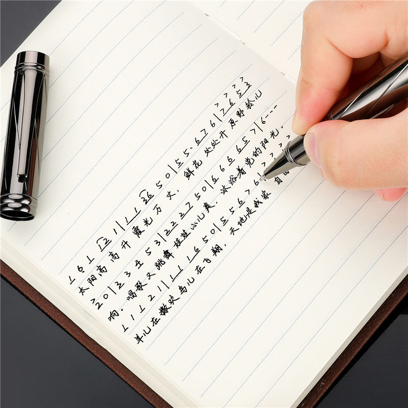 Luksusa sudraba pārklājums Lodīšu pildspalva Metāla lodīšu pildspalvas skolai Vulpen Kancelejas preču plūme Penna stilografica Vulpen boligrafo 03732