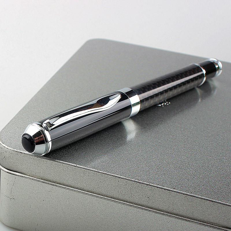 Πολυτελής ποιότητας μαύρη ίνα Επαγγελματικά στυλό Rollerball New School φοιτητική γραφική ύλη Προμήθειες στυλό μελάνι